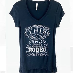 Ocasion Blouse Jewel Detail Top Black Blouse Sz L